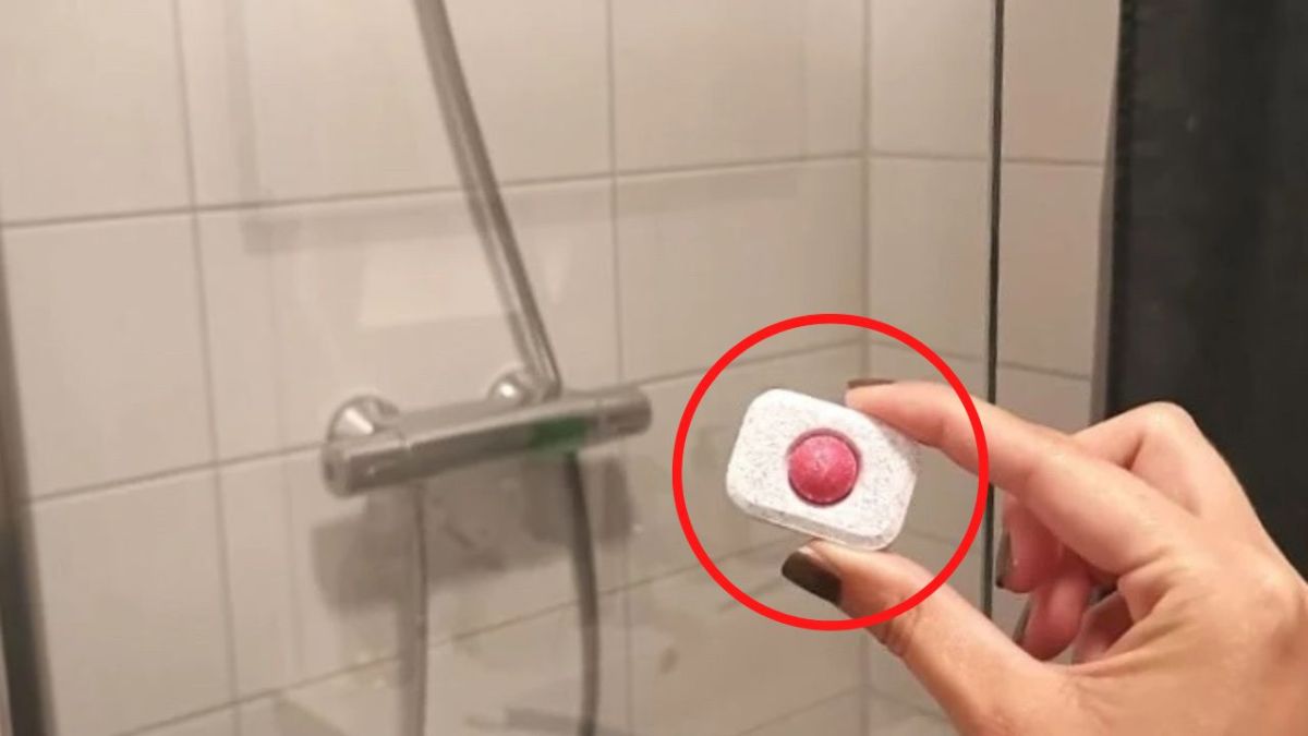 Mettez 1 barre de lave-vaisselle dans la douche, et vous découvrez le résultat